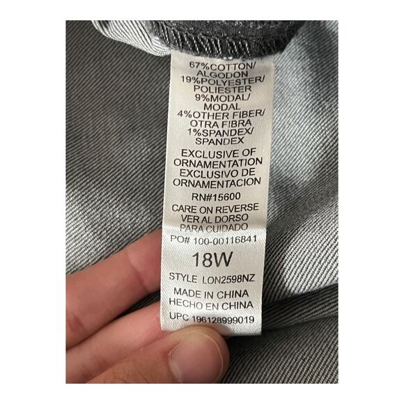 Wit & Wisdom jeans Skyrise wide leg gray size 18W - Picture 5 of 6